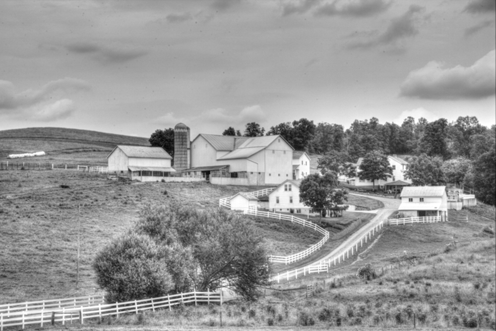 Black and White Ohio Farmland Photography