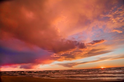 Ludington Michigan beach sunset