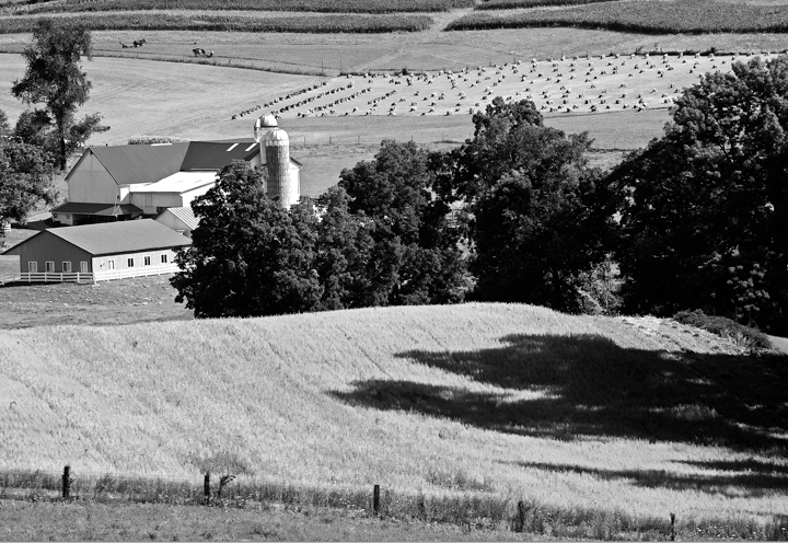 Sepia Photography Amish Farm and Barn Holmes County Ohio