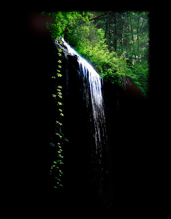 Green and Black Waterfall Great Smoky Mountains